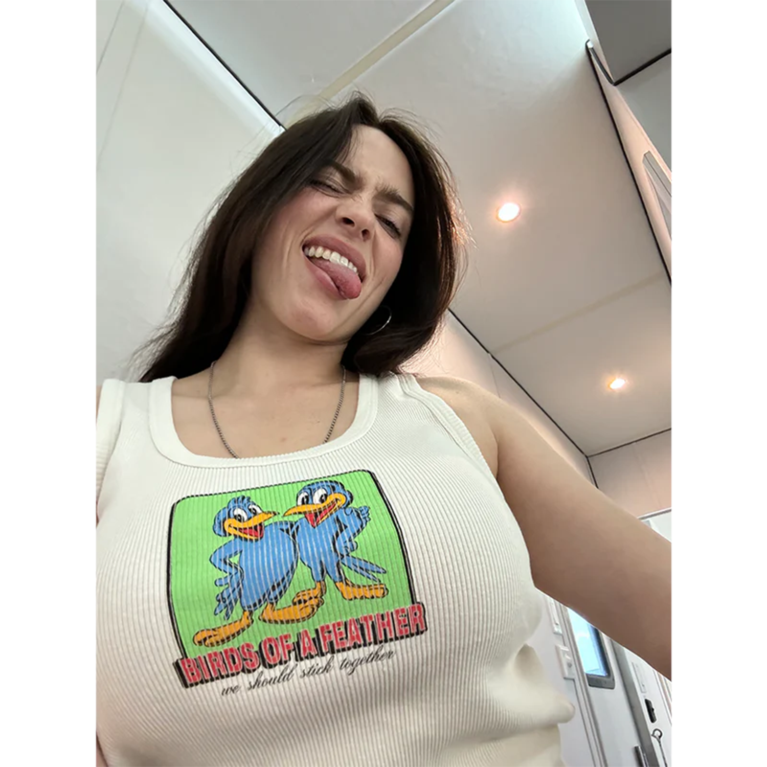 Billie Eilish BIRDS OF A FEATHER White Tank 372521