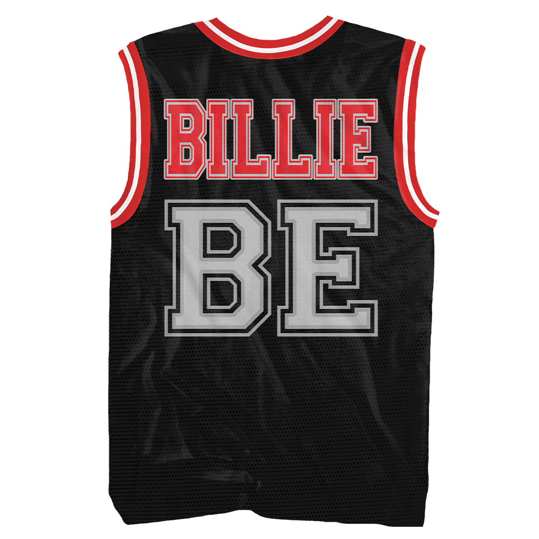 Billie Eilish Billie Eilish Red and Black Jersey Basketball Jersey 359727