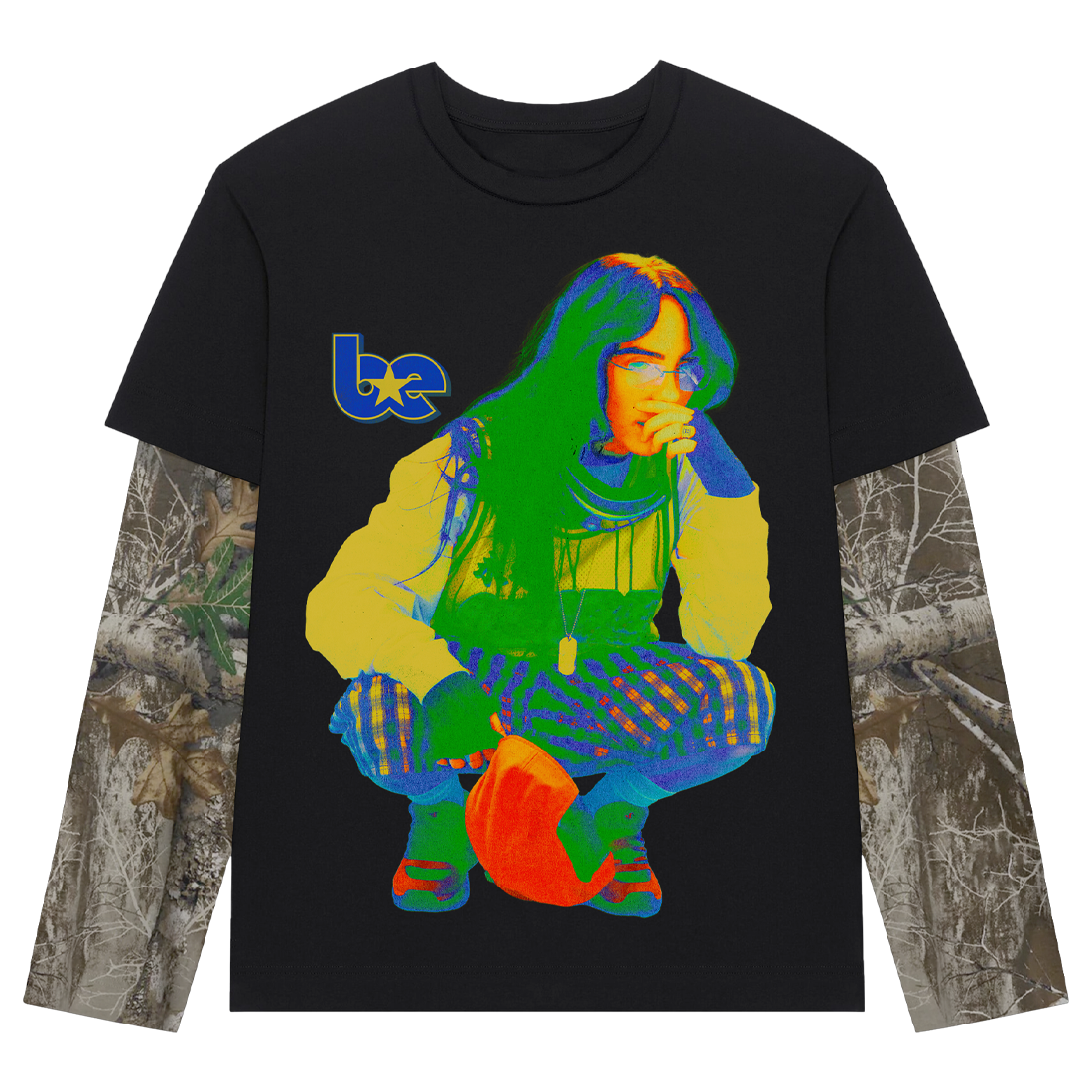 Billie Eilish HIT ME HARD AND SOFT TOUR CAMO LAYERED Long Sleeve T-Shirt 372449