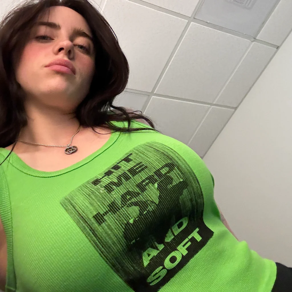 Billie Eilish HIT ME HARD AND SOFT Green Crop Tank 354946